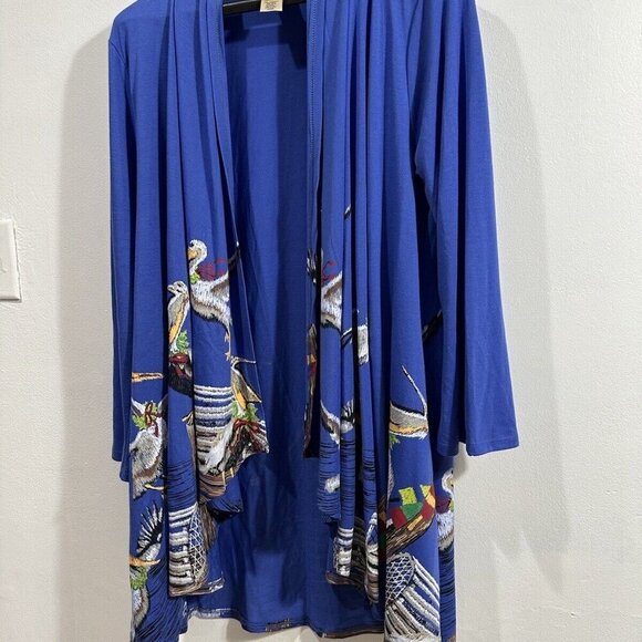 A Walk in the Park Mccc Drapey Open Cardigan Pelicans Photos‎ SZ L - Picture 2 of 13